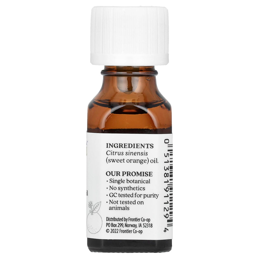 Aura Cacia Sweet Orange essential oil in diffuser; versatile top note for blends.