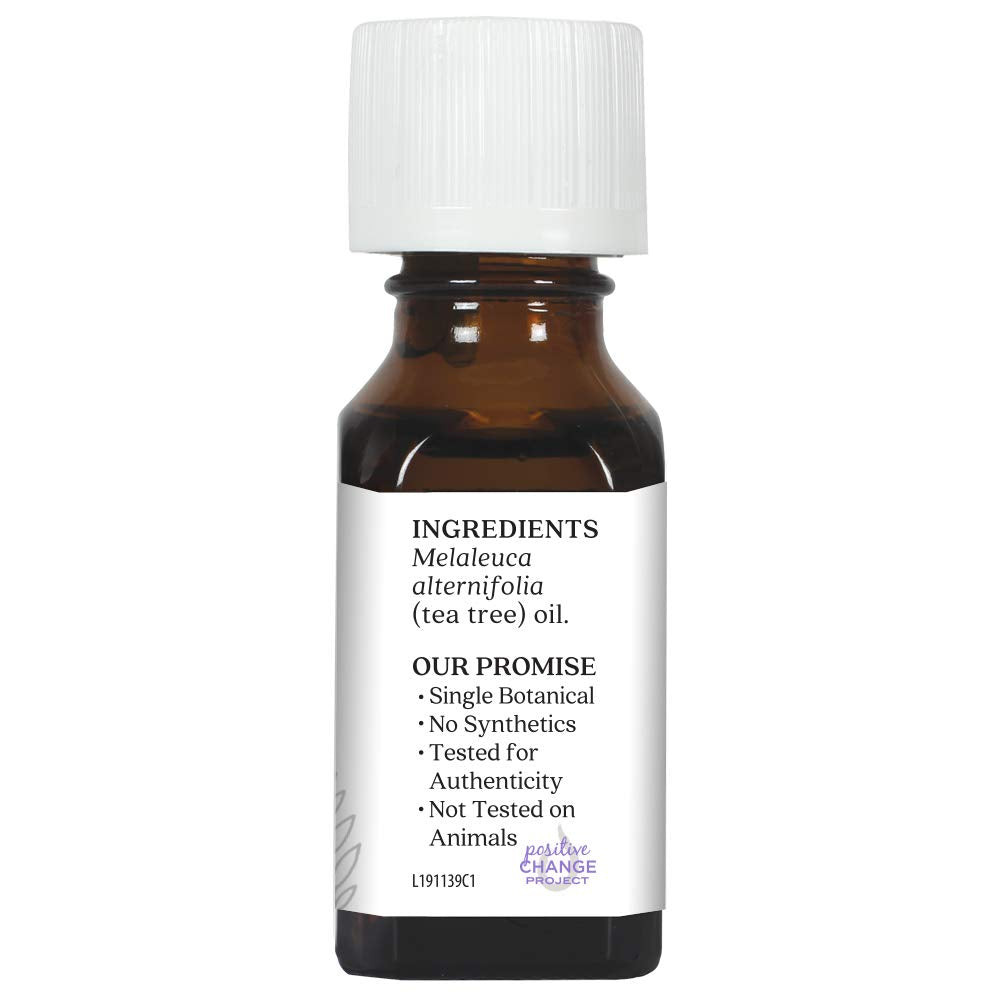 Tea Tree Oil bottle label close-up