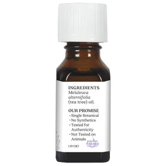 Tea Tree Oil bottle label close-up