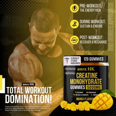 Back view of Aura HK Creatine Monohydrate Gummies Mango flavor