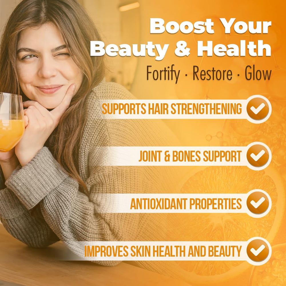 Close-up of Aura Vitamins hydrolyzed collagen powder label