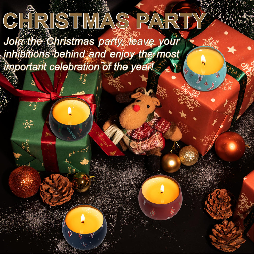 Festive scene with Auralome candles in a cozy setting