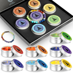 AurassenseECSL seven chakra candles packaging showcases gift-ready luxury for calming rituals.