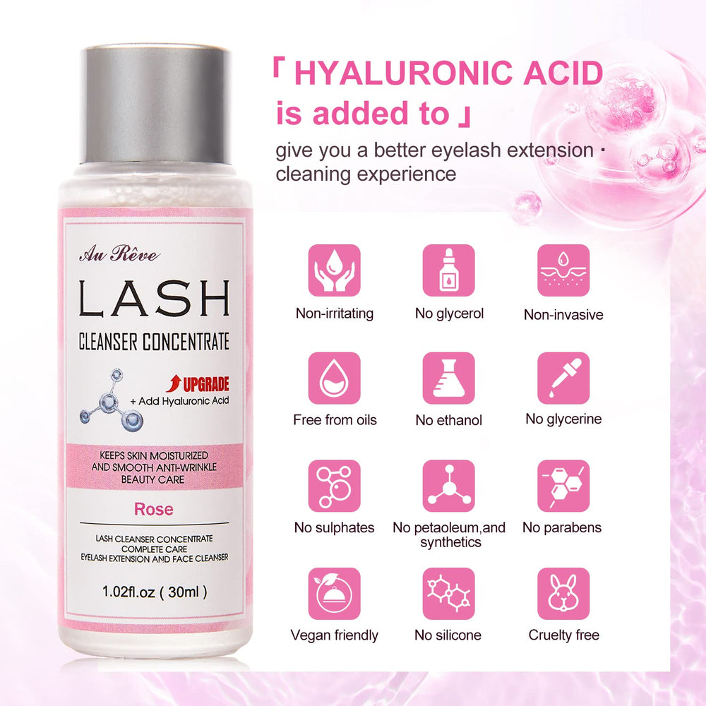 AuReve Lash Shampoo Concentrate mixture-dispense demonstrating 1:5 ratio for safe use
