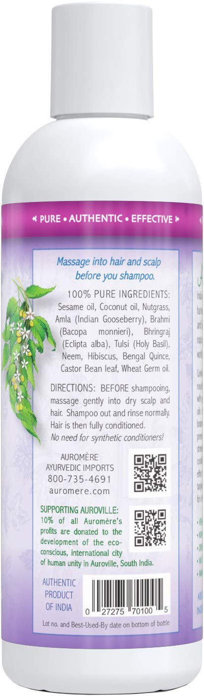 Auromere pre-shampoo conditioner smoothing hair tangles and enhancing manageability before shampoo