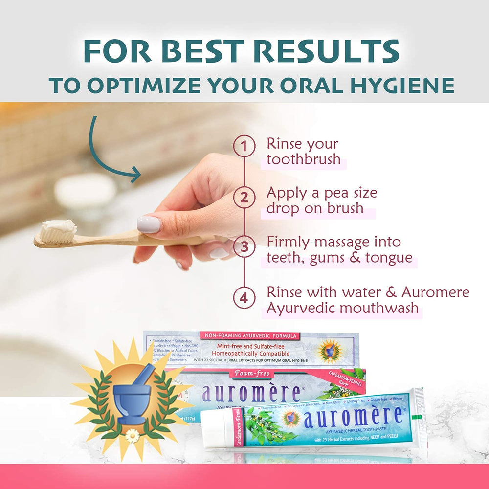Foam-free toothpaste with natural ingredients and Ayurvedic formula