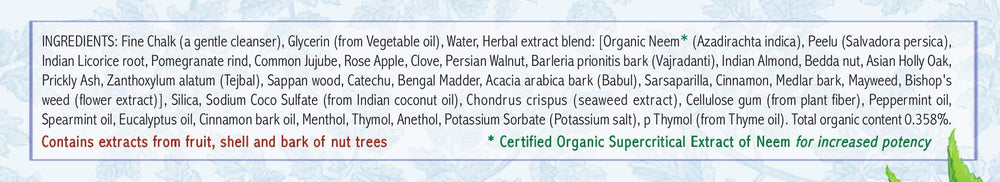 Vegan cruelty-free fluoride-free gluten-free toothpaste label