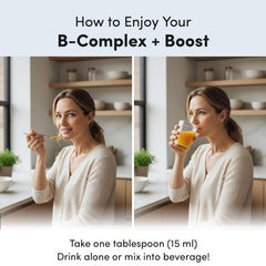 Serving suggestion with 16 oz bottle showing daily dose