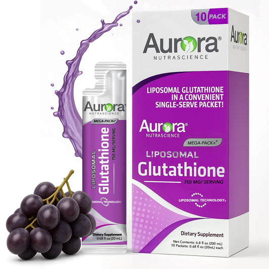 Front packaging of Aurora Nutrascience Mega-Liposomal Glutathione 750 mg
