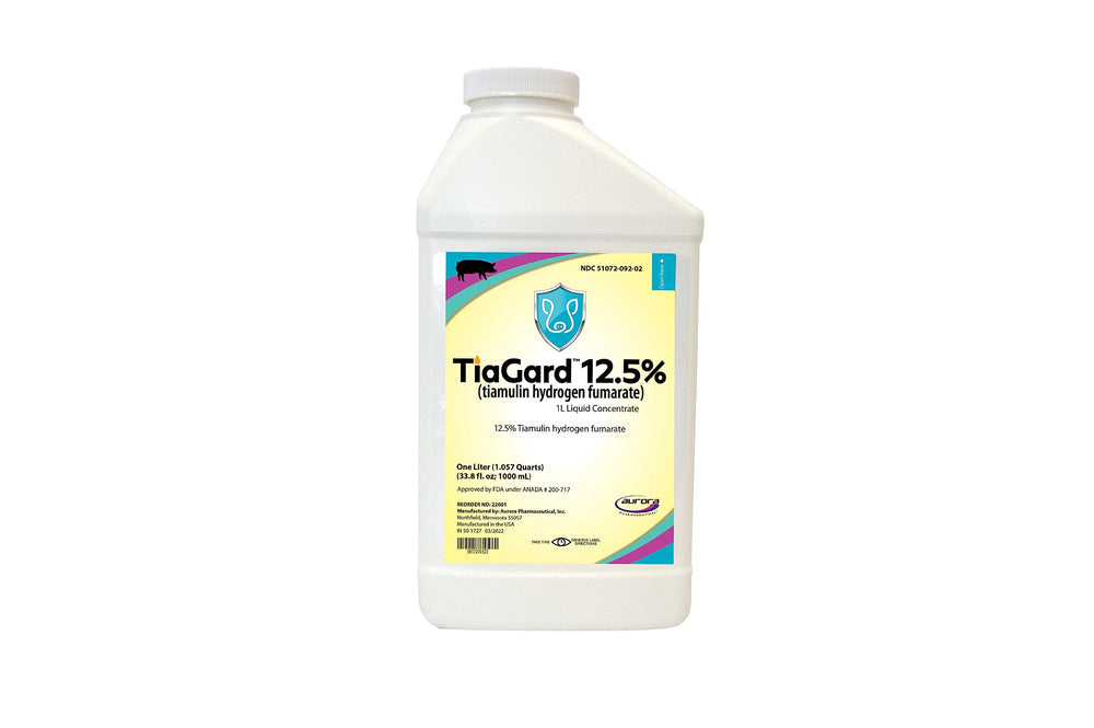 1L bottle of Aurora TiaGard 12.5% liquid concentrate for swine