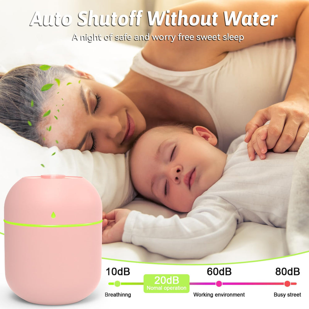Auto-off safety feature on pink essential oil diffuser