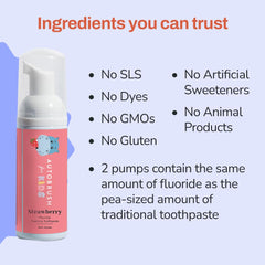 Autobrush Kids Fluoride Foaming Toothpaste Strawberry side view