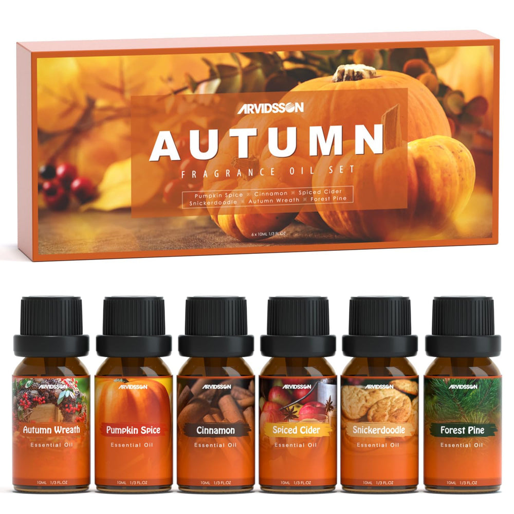 Autumn Fragrance Oil Set packaging box with six 10ml bottles