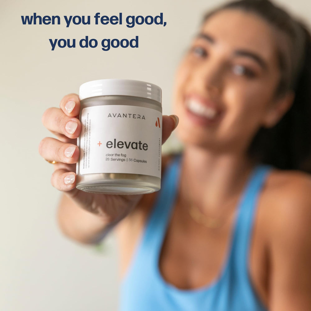 Avantera Elevate 56-count bottle on shelf