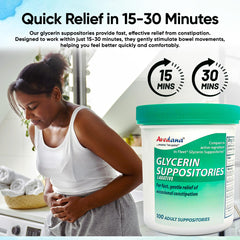 AVEDANA glycerin suppositories ergonomic shape highlights easy, safe insertion during occasional constipation.
