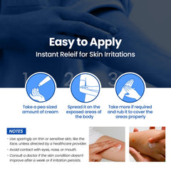 AVEDANA Hydrocortisone Cream application on skin for quick soothing.