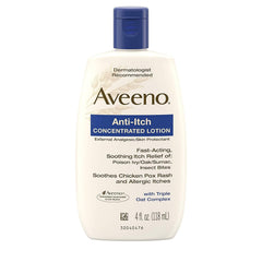Aveeno branding on label signals dermatologist-recommended skin care choice.
