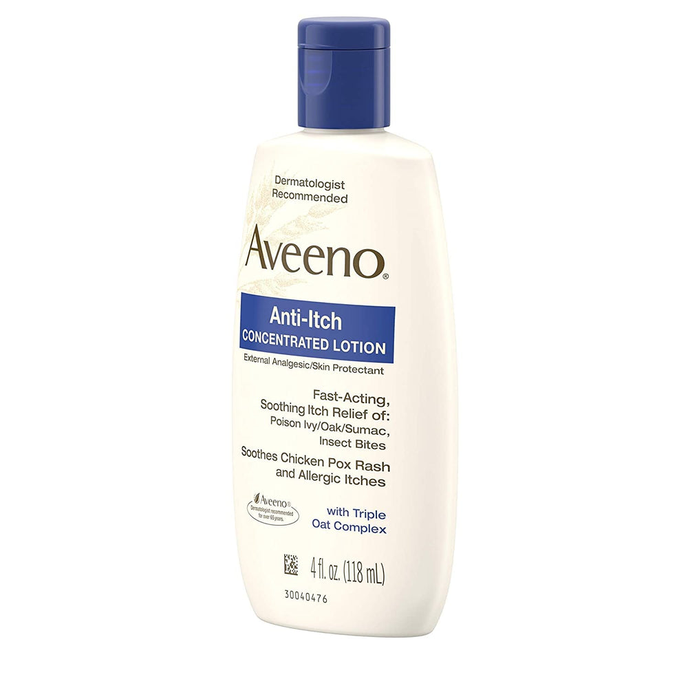 Lotion bottle on a bathroom shelf with other skincare products.