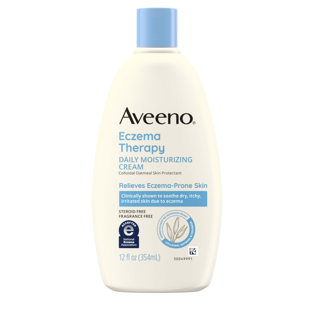 Aveeno Eczema Therapy 12oz cream front view for sensitive-skin relief