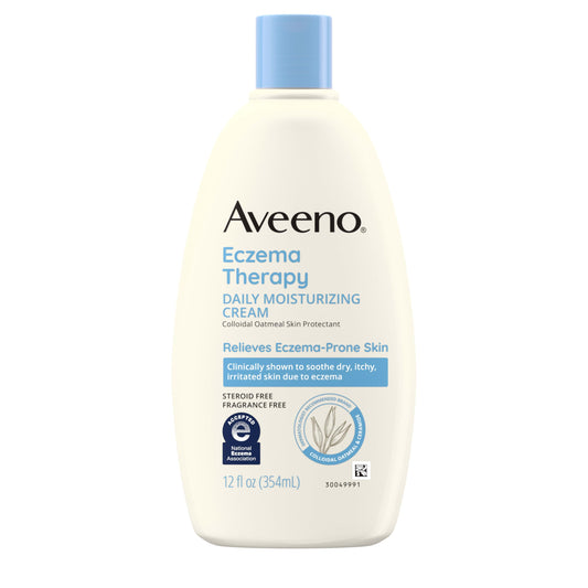 Aveeno Eczema Therapy 12oz cream front view for sensitive-skin relief
