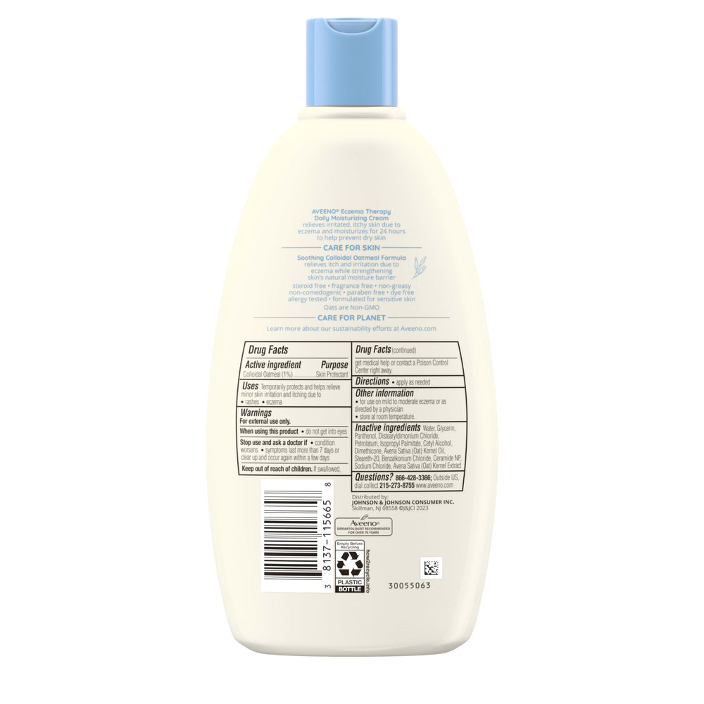 Aveeno Eczema Therapy dermatologist-recommended seal visible