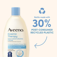 Aveeno Eczema Therapy applying cream on hands for daily moisturization