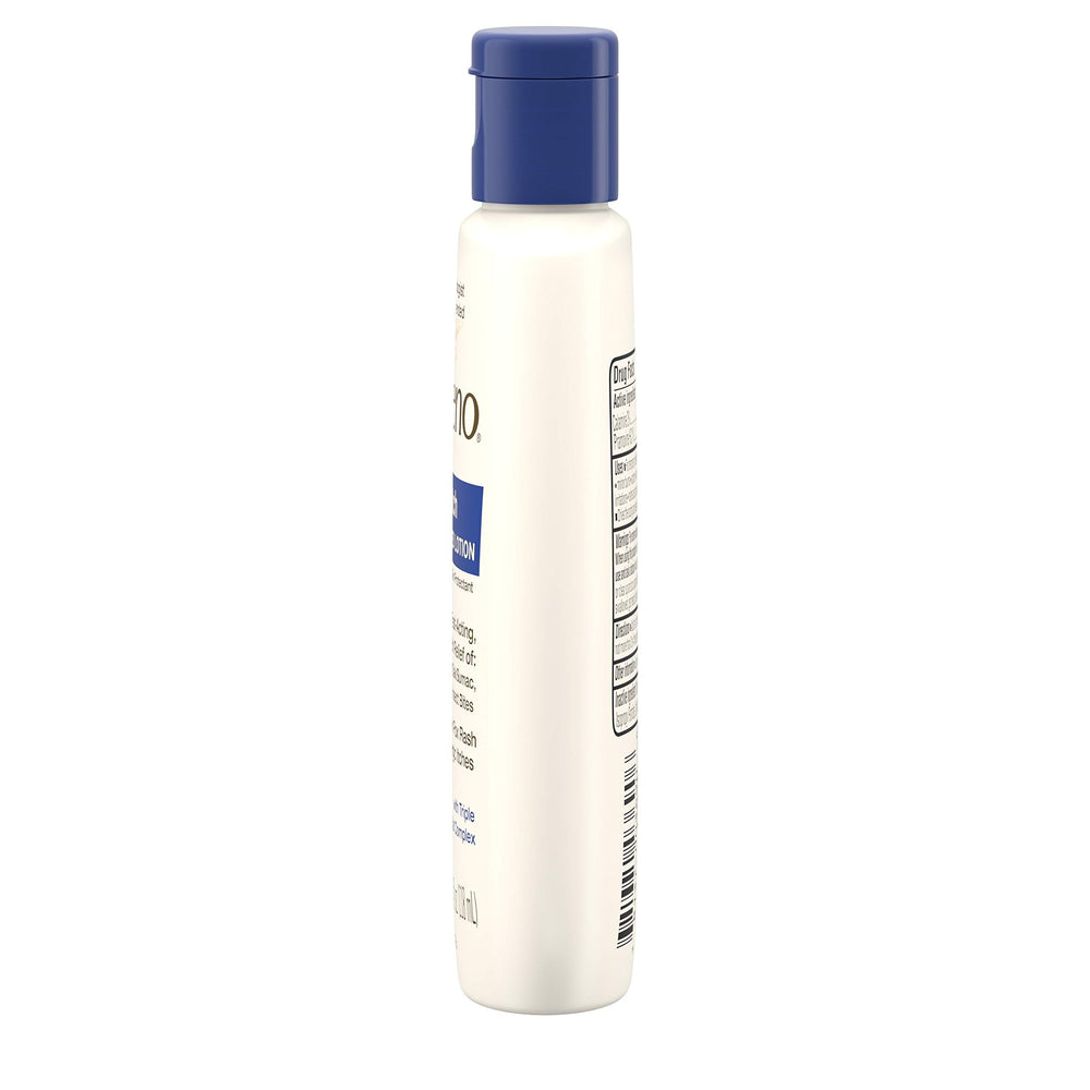 Aveeno lotion being applied for insect bite relief in everyday skincare.