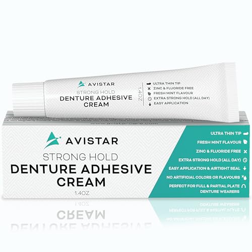 Six-pack display of Avistar denture adhesive