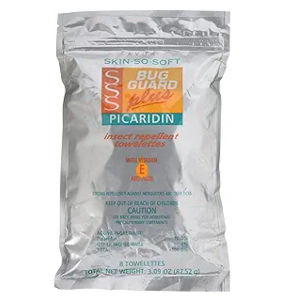 AVON Skin So Soft Bug Guard towlettes 16-pack for convenient travel protection.