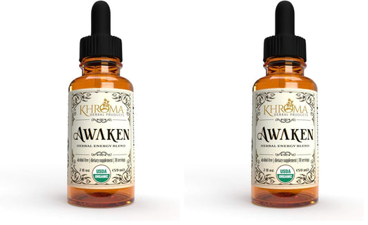 Awaken organic energy supplement bottle front view