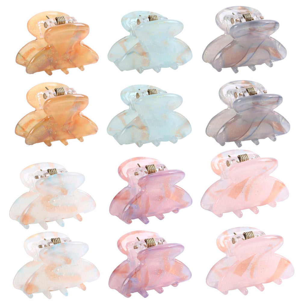 AWAYTR Sequin Mini Hair Clips with octopus design for secure grip on thick hair.