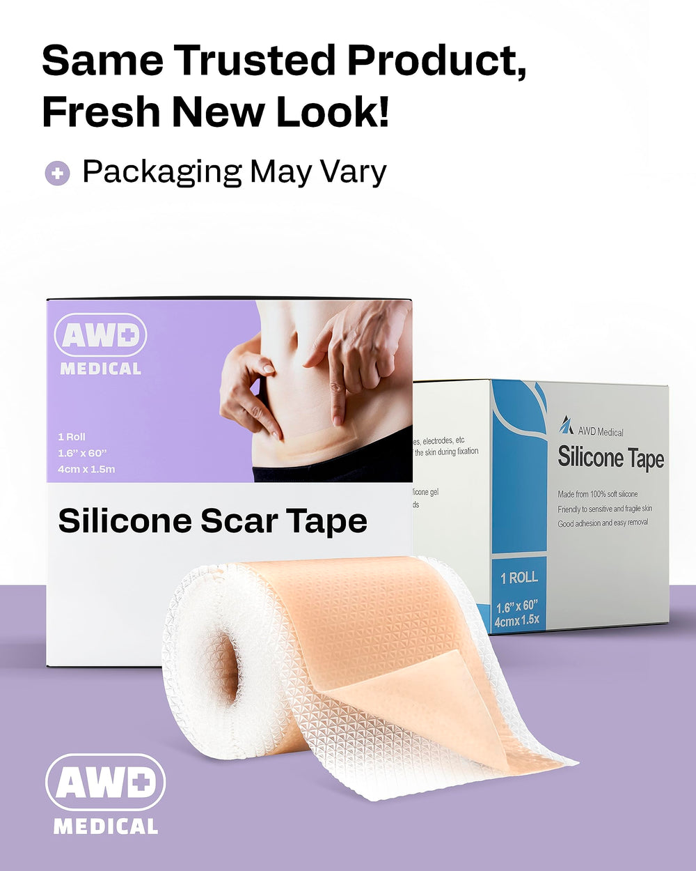 AWD scar tape worn discreetly under clothing during daily activities.