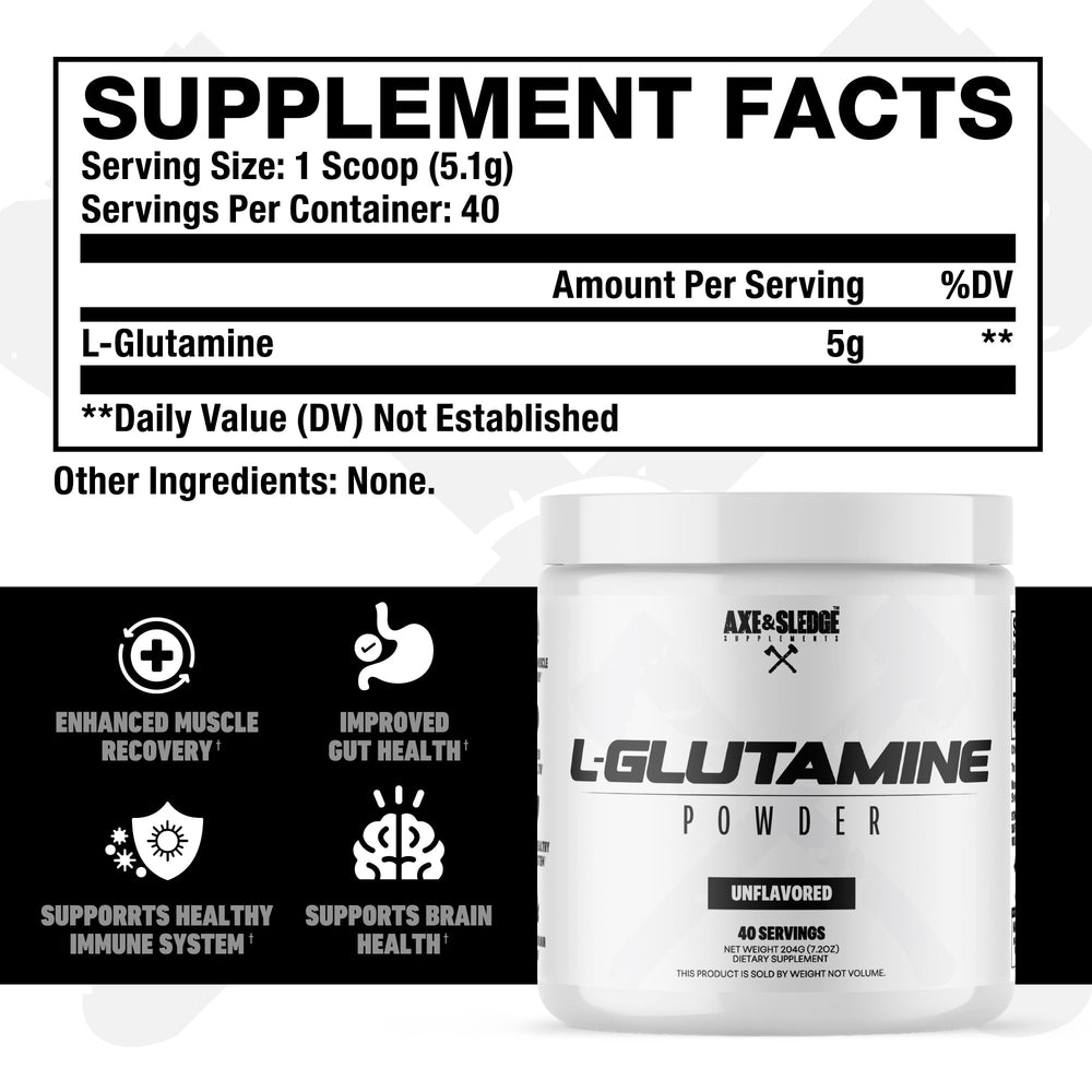 Pure L-Glutamine powder being scooped