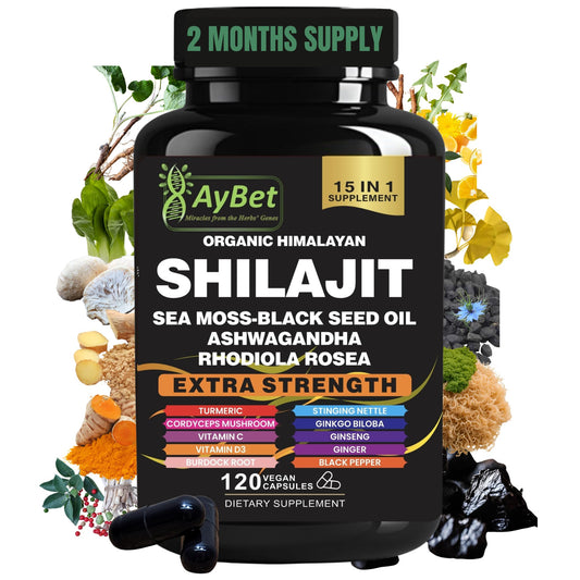 AyBet Shilajit bottle with 120 capsules main image