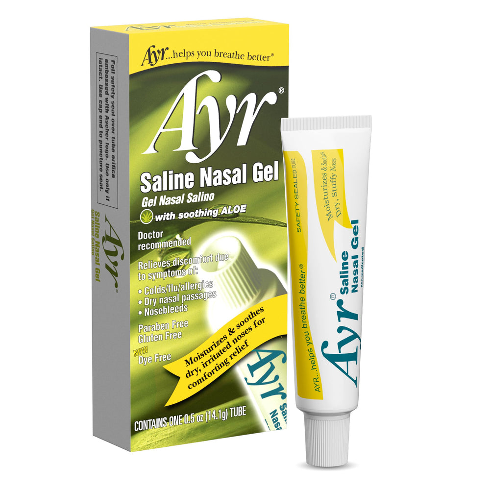 AYR Saline Nasal Gel Pack3 display highlights convenient multi-pack for on-the-go relief.