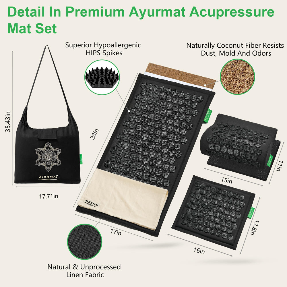 Mat and pillow disassembled for travel and storage