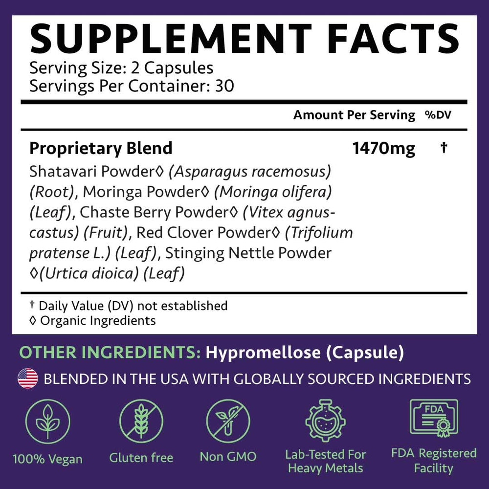 60 vegan capsules made with organic, non-GMO ingredients