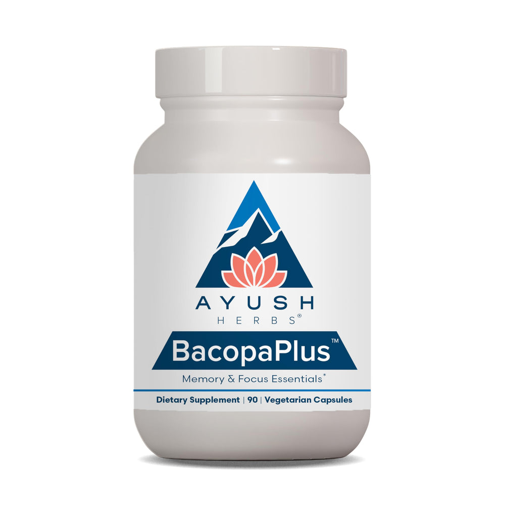 Ayush Herbs BacopaPlus bottle with label