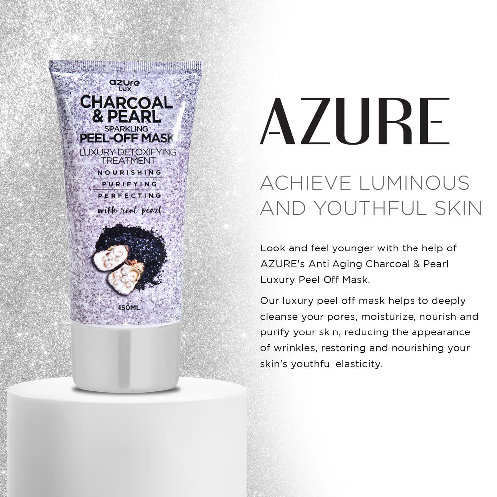 Azure Cosmetics Charcoal Pearl Sparkling Peel-Off Mask applied film on skin