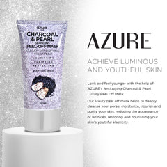 Azure Cosmetics Charcoal Pearl Sparkling Peel-Off Mask applied film on skin