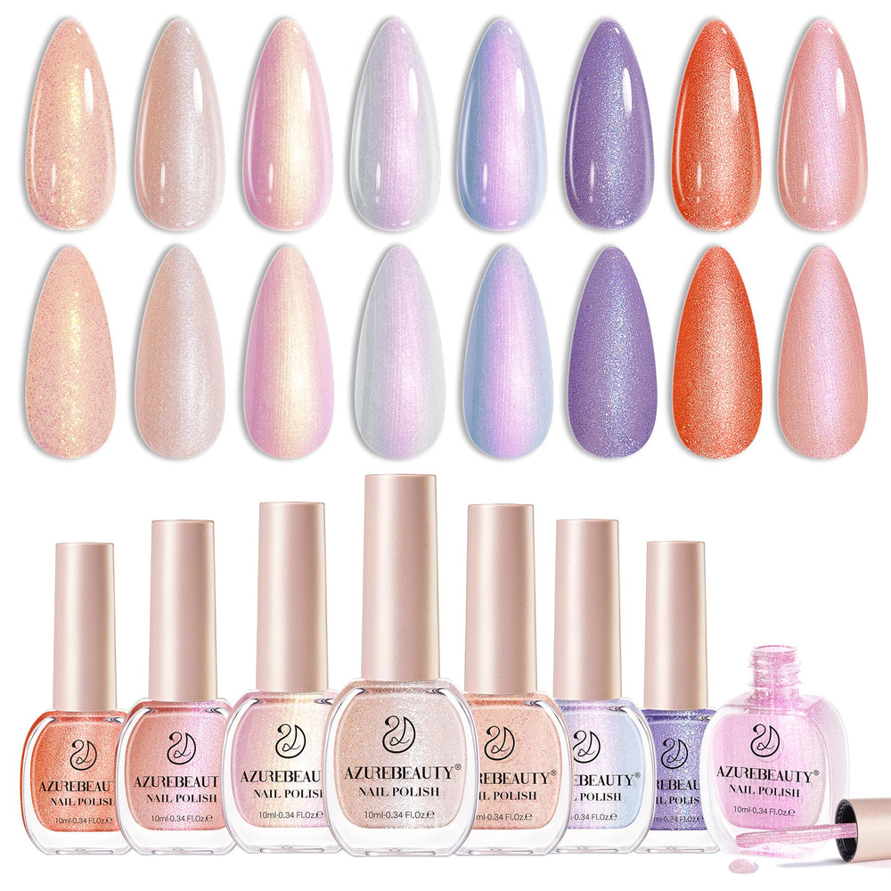 AZUREBEAUTY eight color nail polish set in a premium gift box for versatile manicures