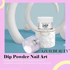 AZUREBEAUTY Bright White dip powder close-up palette shows soft pigment for precise applications.