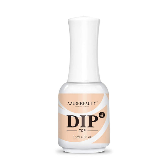 AZUREBEAUTY Dip Powder Top Coat 15ml bottle closeup for glossy nails.