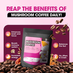Cup of prepared B BEWORTHS Slim Mushroom Coffee with medium roast