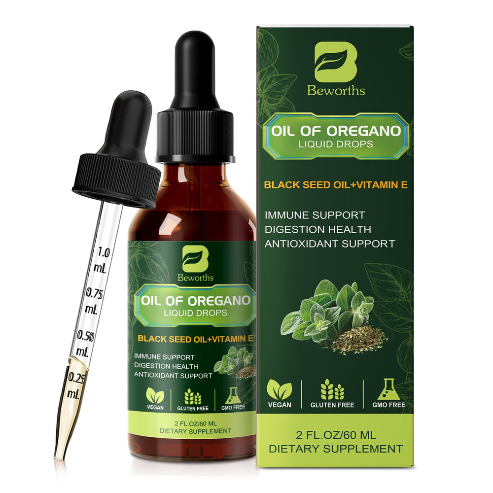 Lifestyle image illustrating immune support and gut health with oregano oil drops