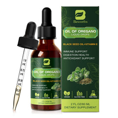 Lifestyle image illustrating immune support and gut health with oregano oil drops