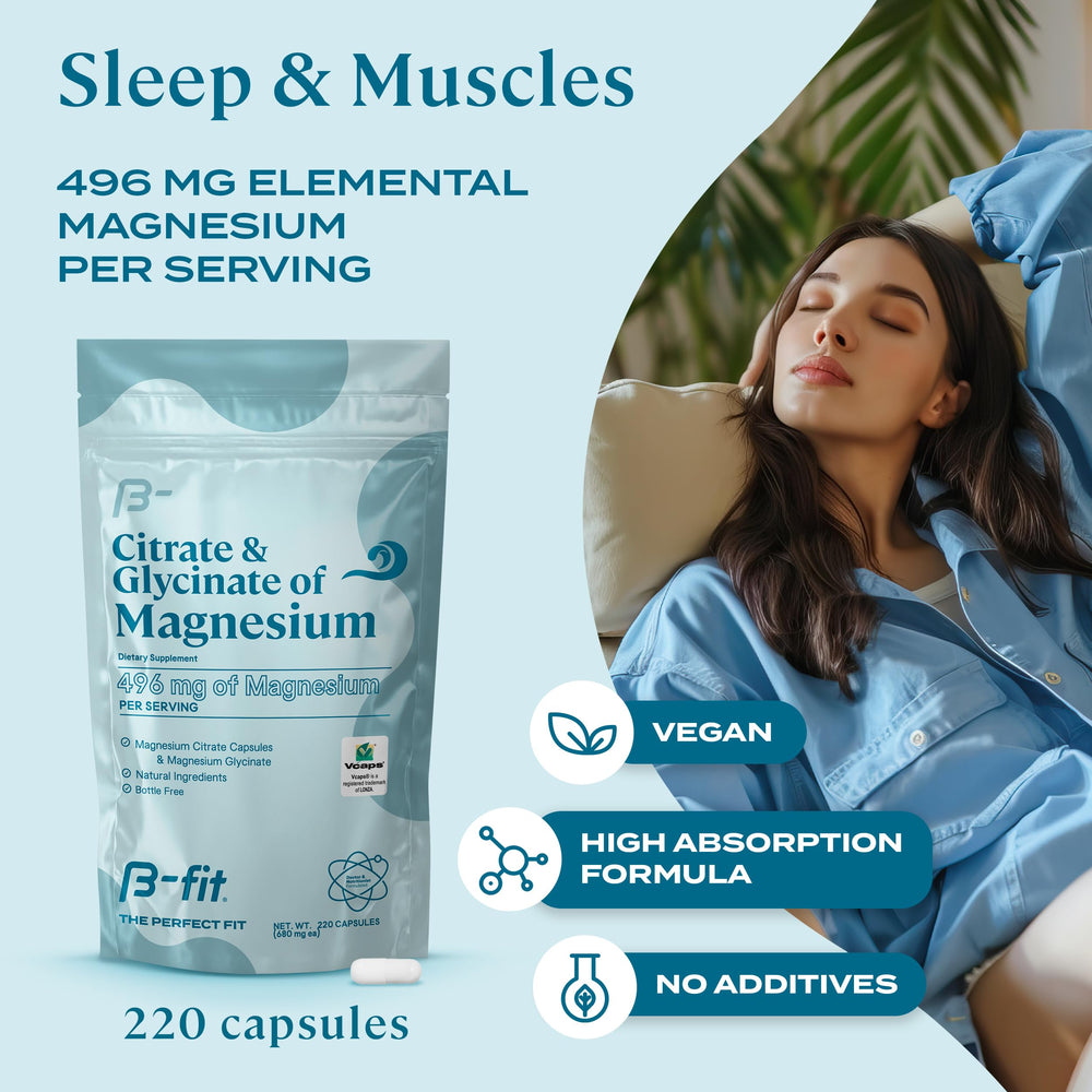 B-FIT B Magnesium Glycinate & Citrate 2-month supply