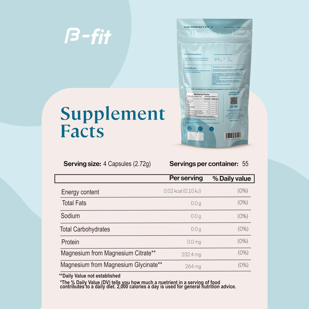 Graphic highlighting 496 mg elemental magnesium per serving