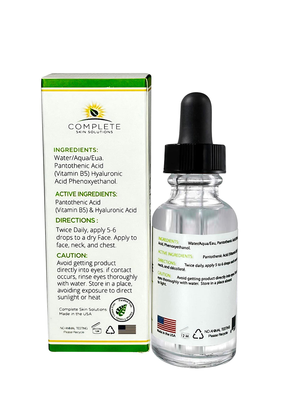 Packaging of B5 gel with hyaluronic acid