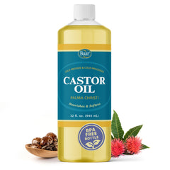 32 oz Baar Cold-Pressed Castor Oil in a BPA-free bottle